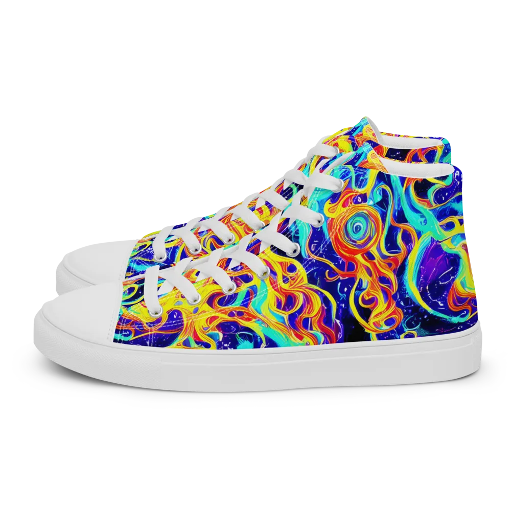Supernova Spill on Women's High Top Canvas Shoes — Left