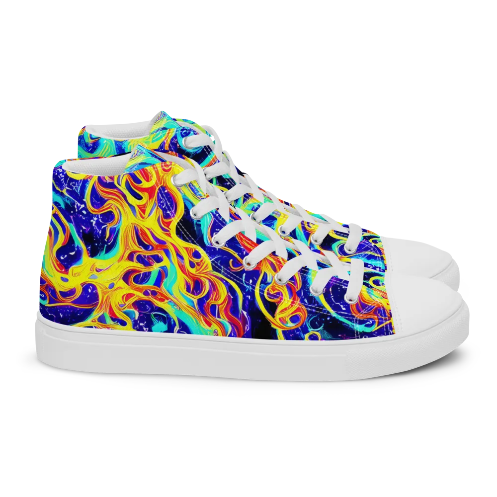 Supernova Spill on Women's High Top Canvas Shoes — Right