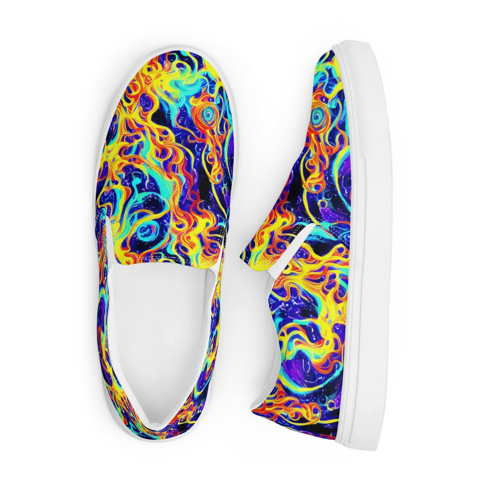Supernova Spill on Men's Slip-On Canvas Shoes — Front