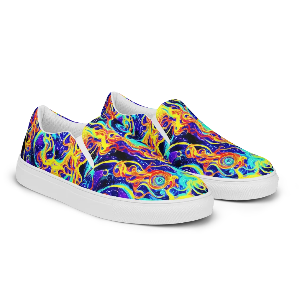 Supernova Spill on Women's Slip-On Canvas Shoes — Right Front
