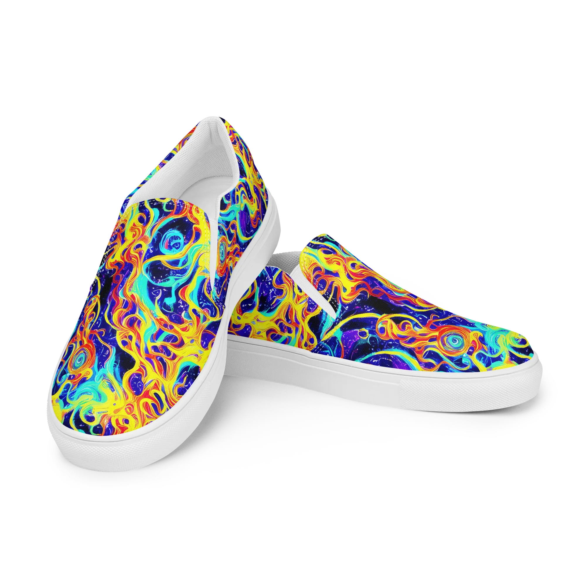 Supernova Spill on Women's Slip-On Canvas Shoes — Left Front