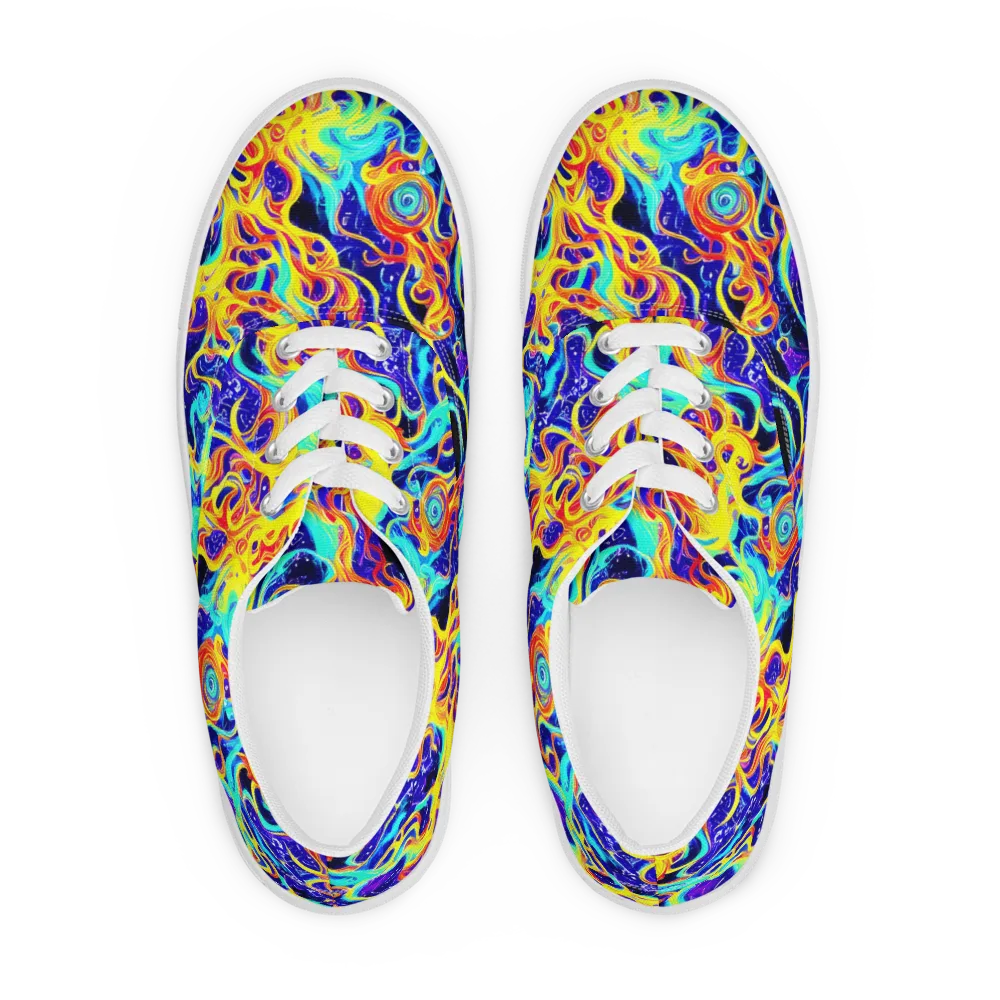 Supernova Spill on Men's Lace-Up Canvas Shoes — Front