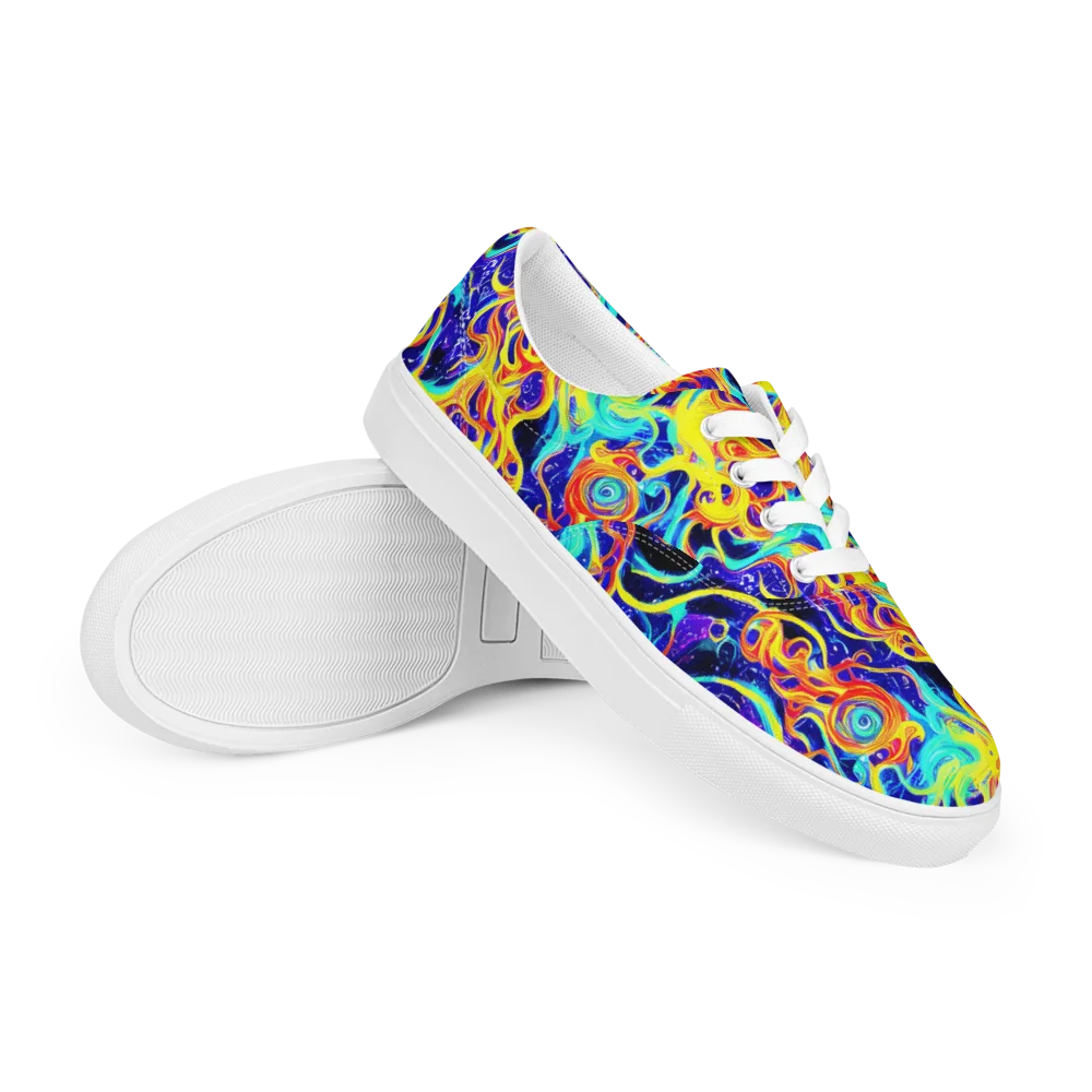 Supernova Spill on Men's Lace-Up Canvas Shoes — Right Front