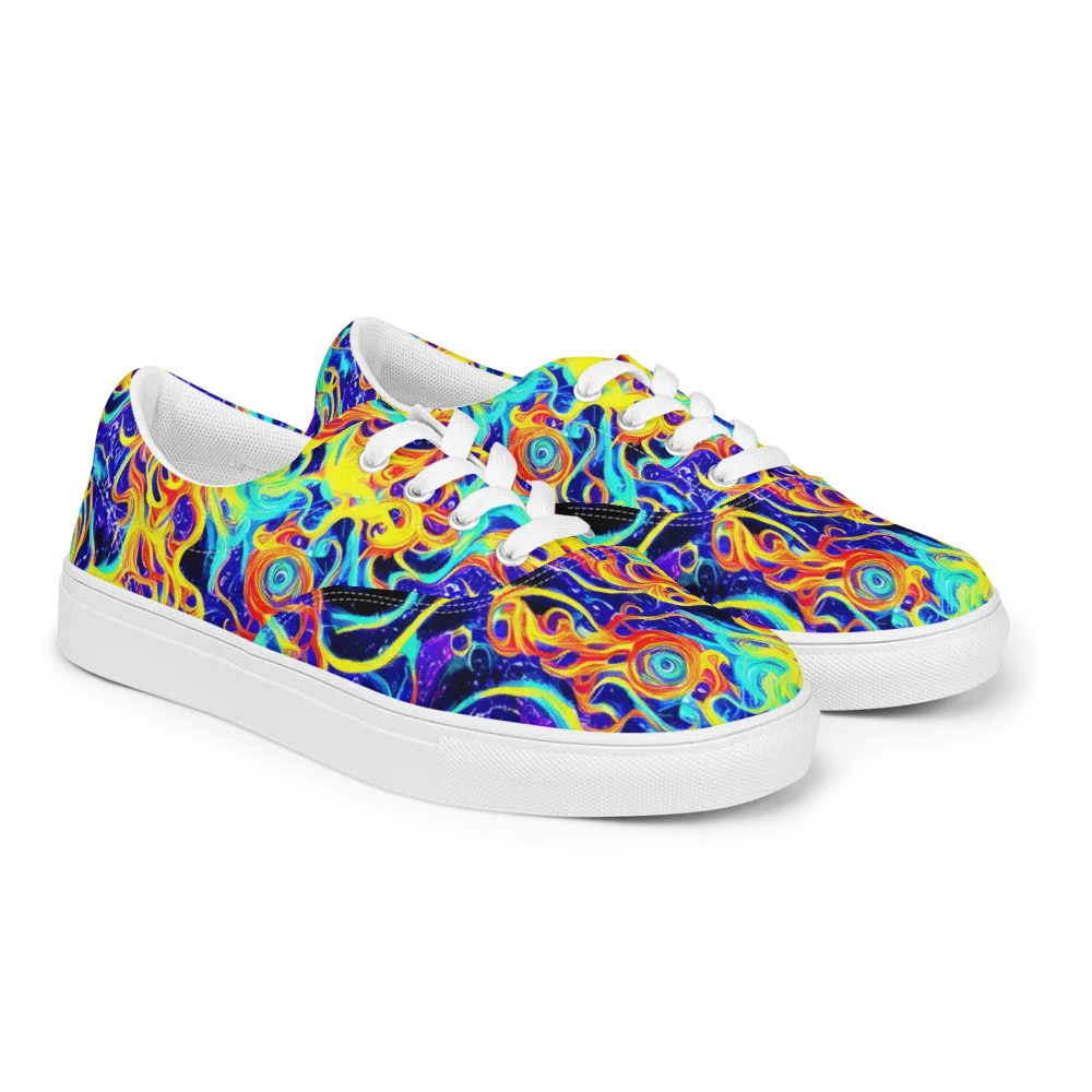 Supernova Spill on Men's Lace-Up Canvas Shoes — Right Front
