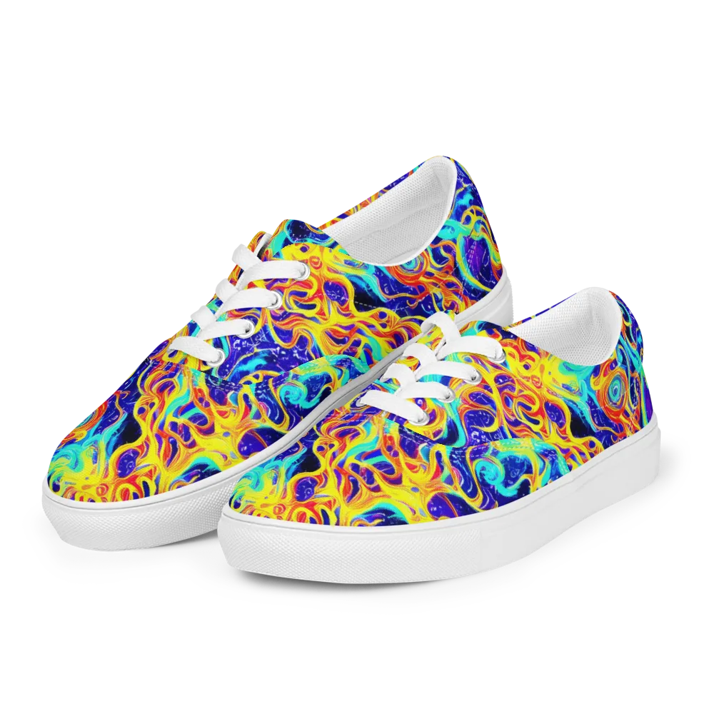 Supernova Spill on Men's Lace-Up Canvas Shoes — Left Front