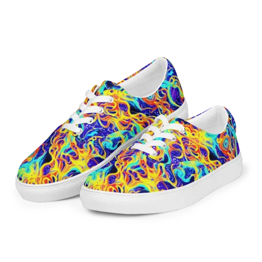Supernova Spill on a Men's Lace-Up Canvas Shoes