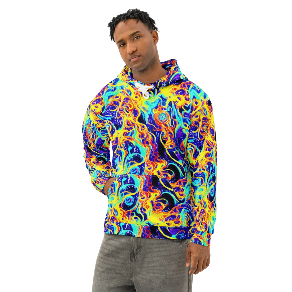 Supernova Spill on Cotton Hoodie — Left Front