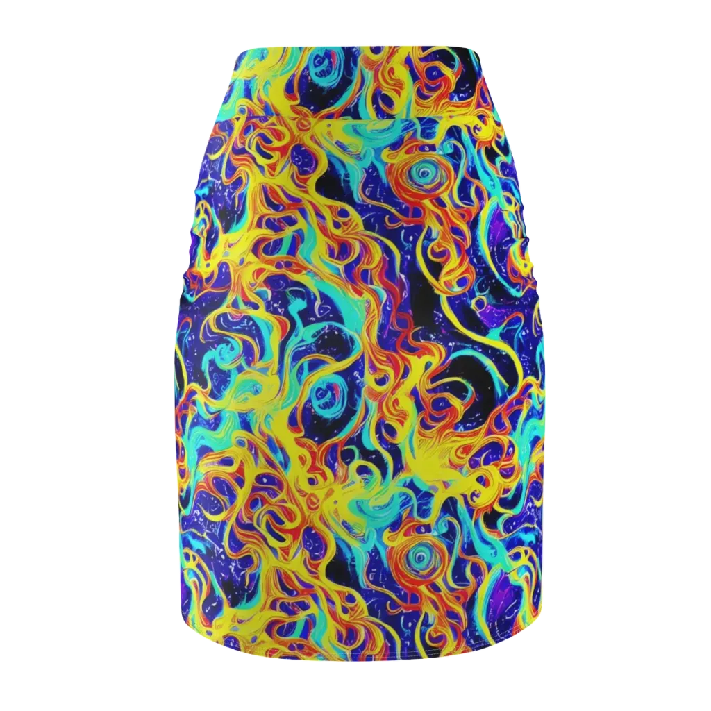 Supernova Spill on Pencil Skirt — Back