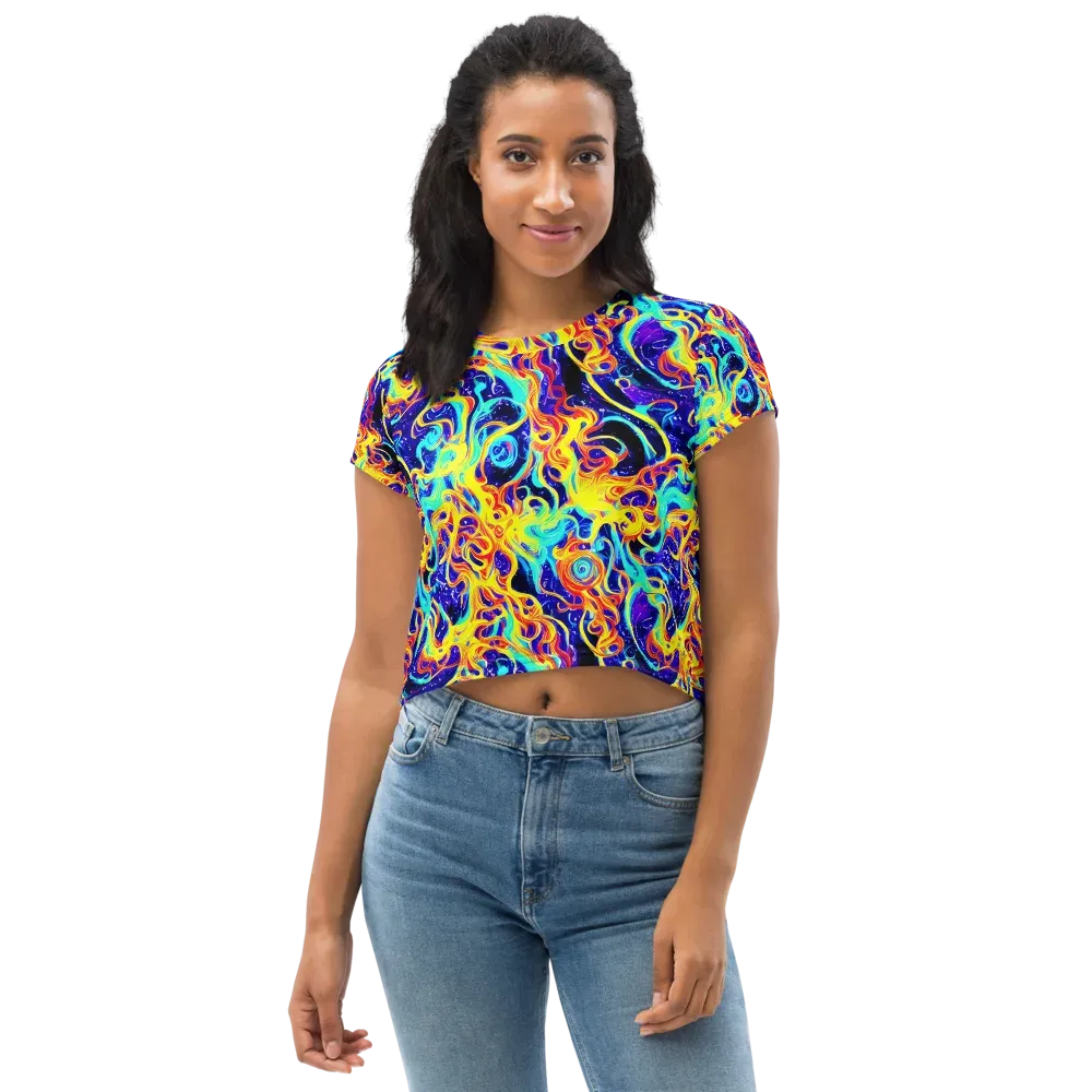 Supernova Spill on Crop Tee — Front