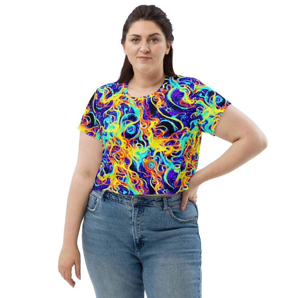 Supernova Spill on Crop Tee — Front