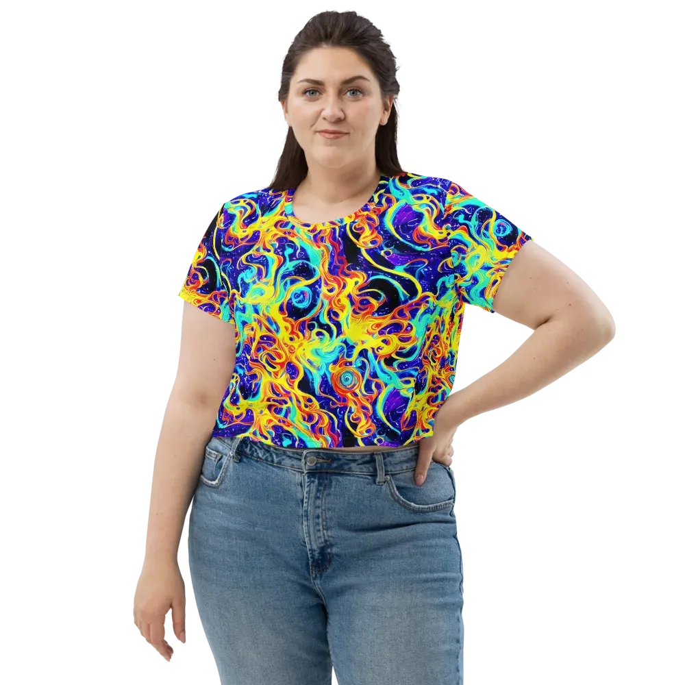 Supernova Spill on Crop Tee — Front