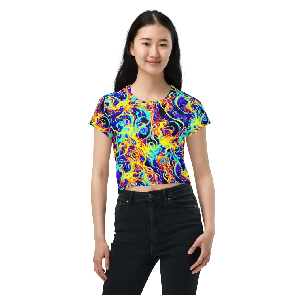 Supernova Spill on Crop Tee — Front