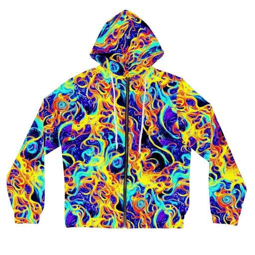 Supernova Spill on a Women's Full-Zip Hoodie