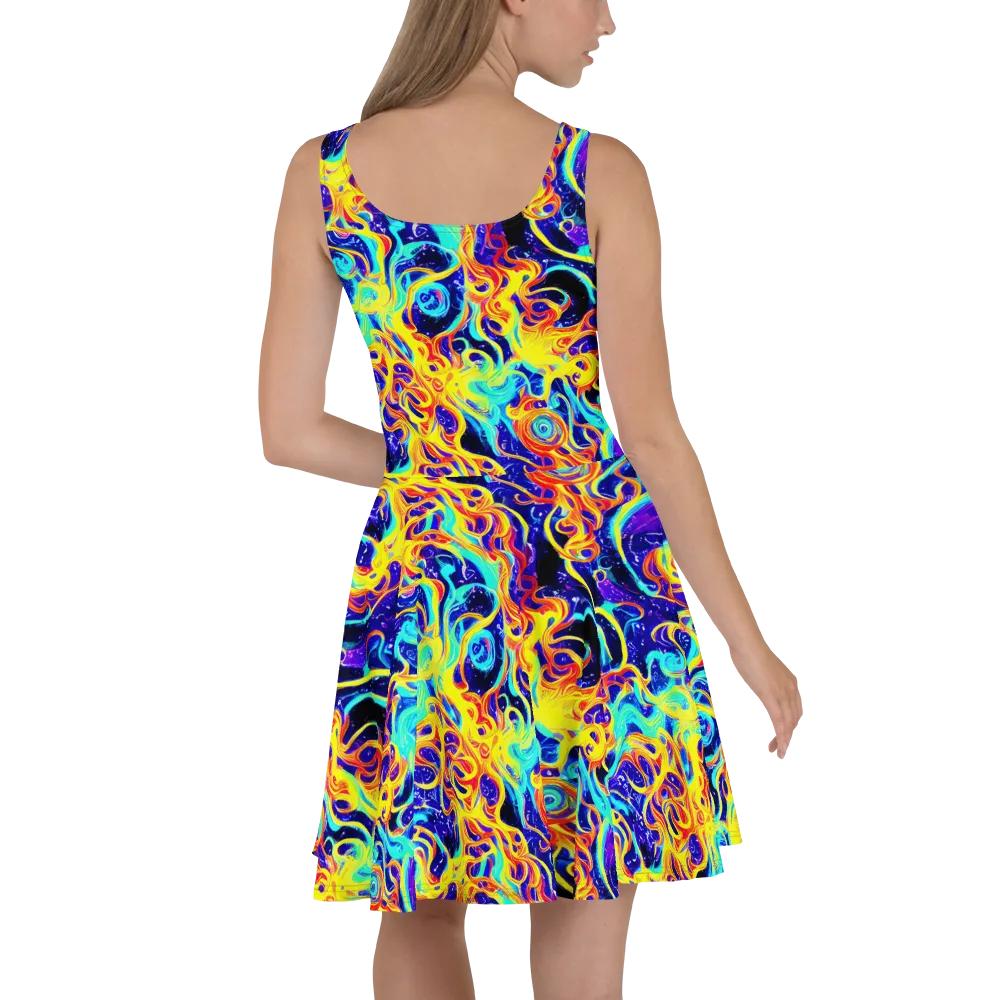 Supernova Spill on Skater Dress — Back
