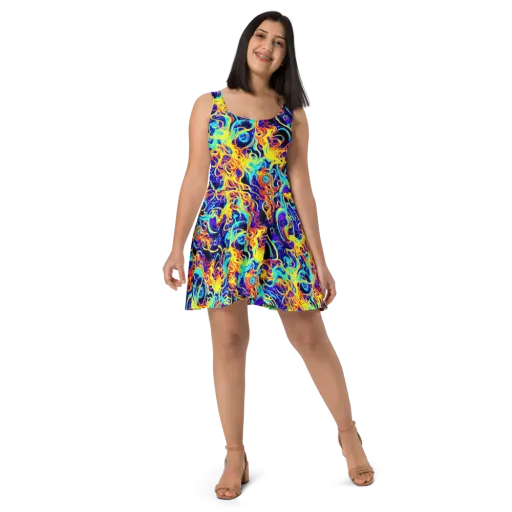 Supernova Spill on a Skater Dress