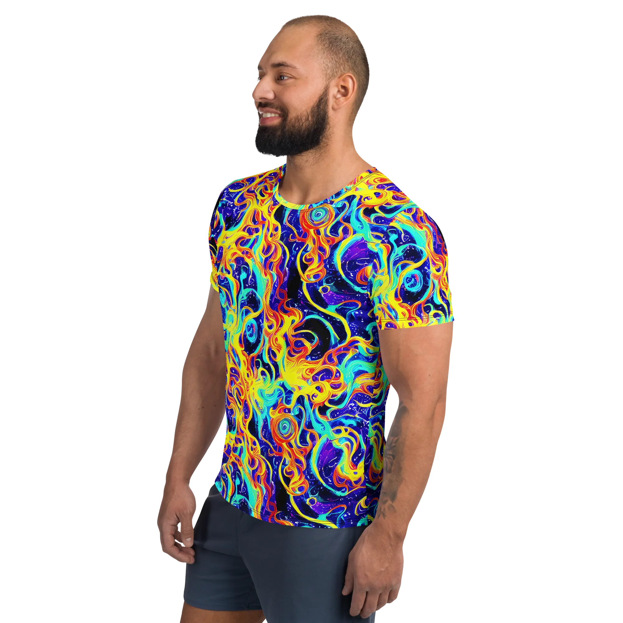 Supernova Spill on Men's Athletic T-Shirt — Left