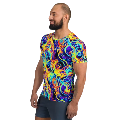 Supernova Spill on a Men's Athletic T-Shirt