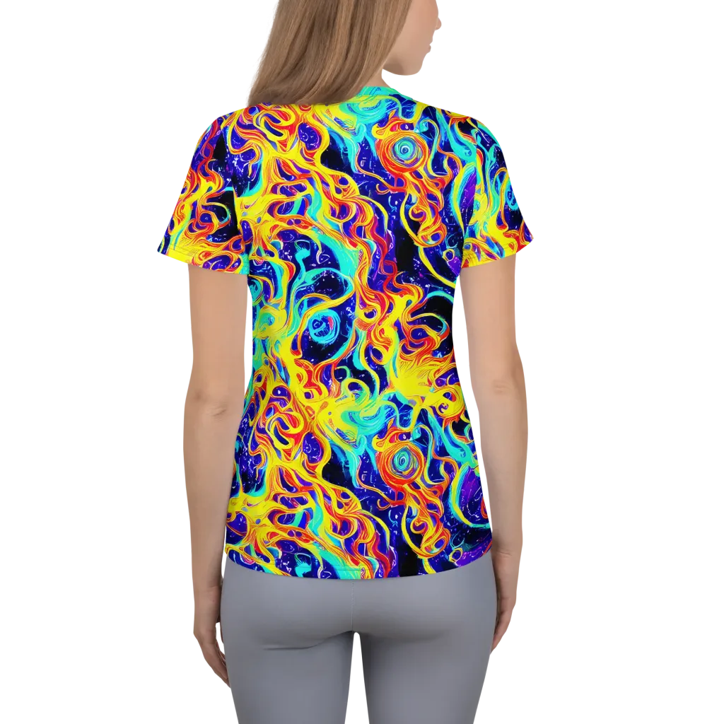 Supernova Spill on Women's Athletic T-Shirt — Back