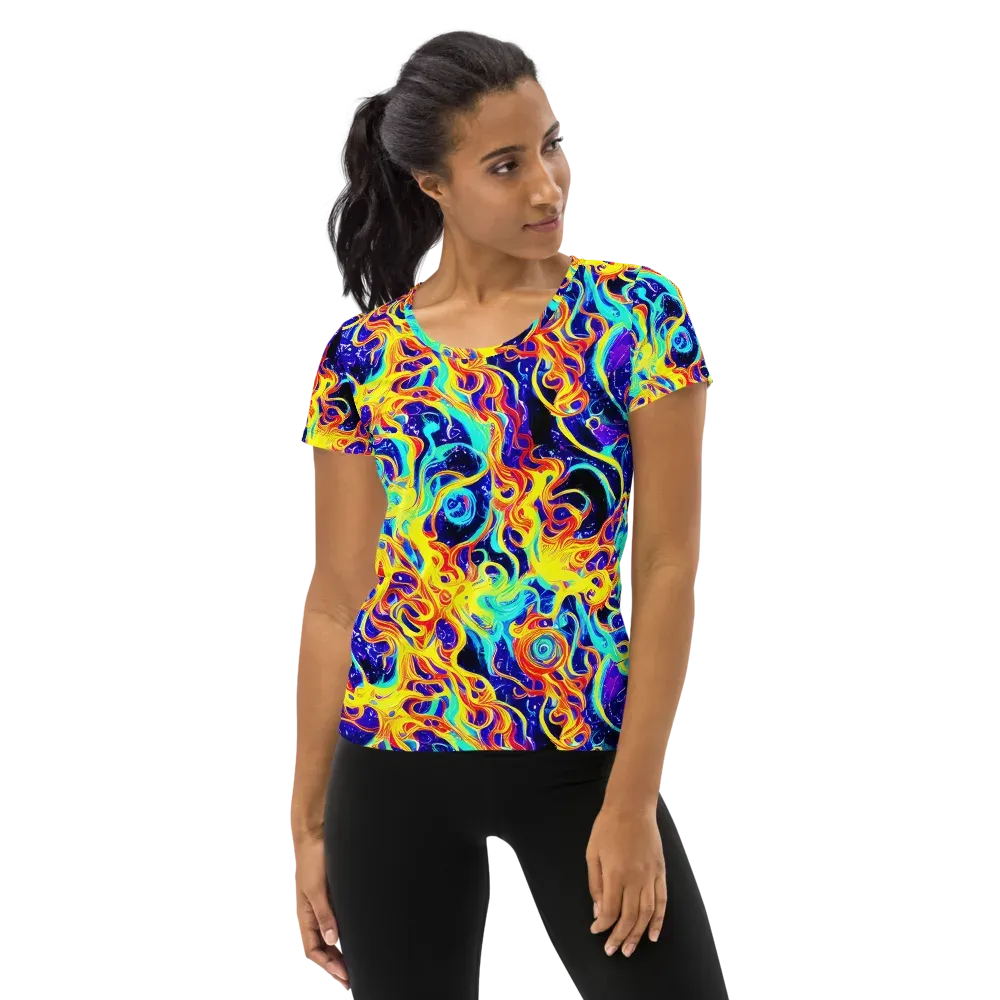 Supernova Spill on Women's Athletic T-Shirt — Front