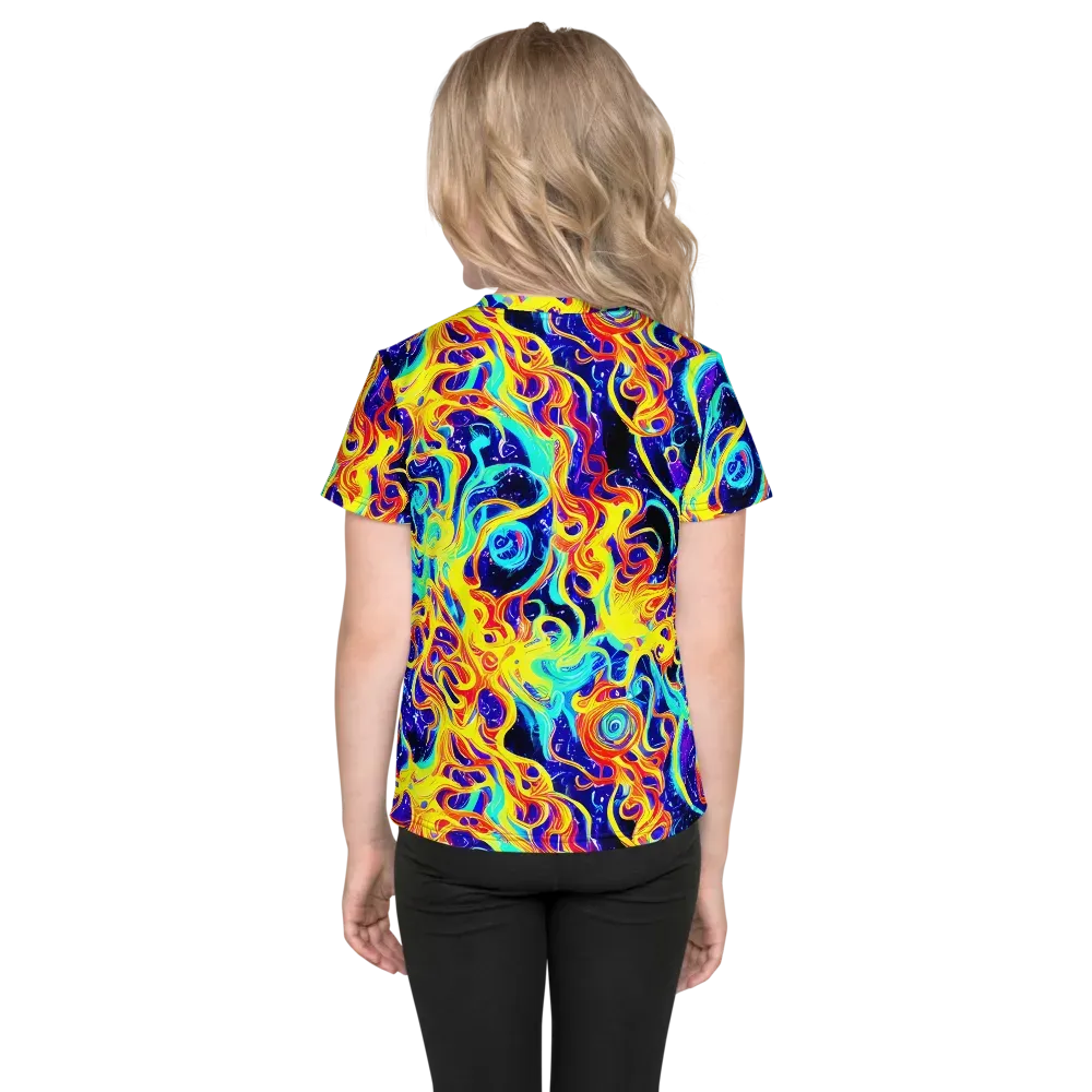 Supernova Spill on Kids Crew Neck T-Shirt — Back
