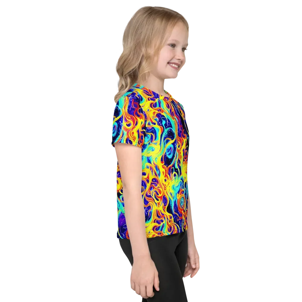 Supernova Spill on Kids Crew Neck T-Shirt — Right