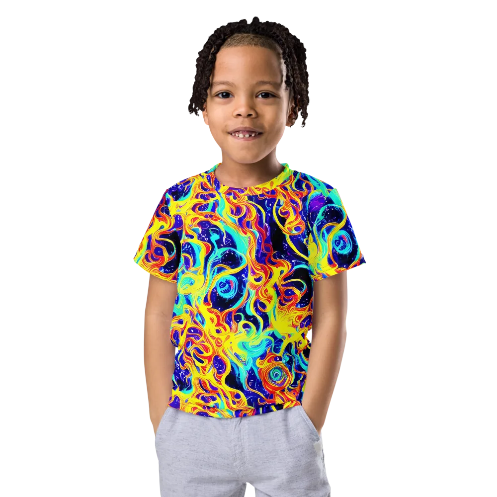 Supernova Spill on Kids Crew Neck T-Shirt — Front