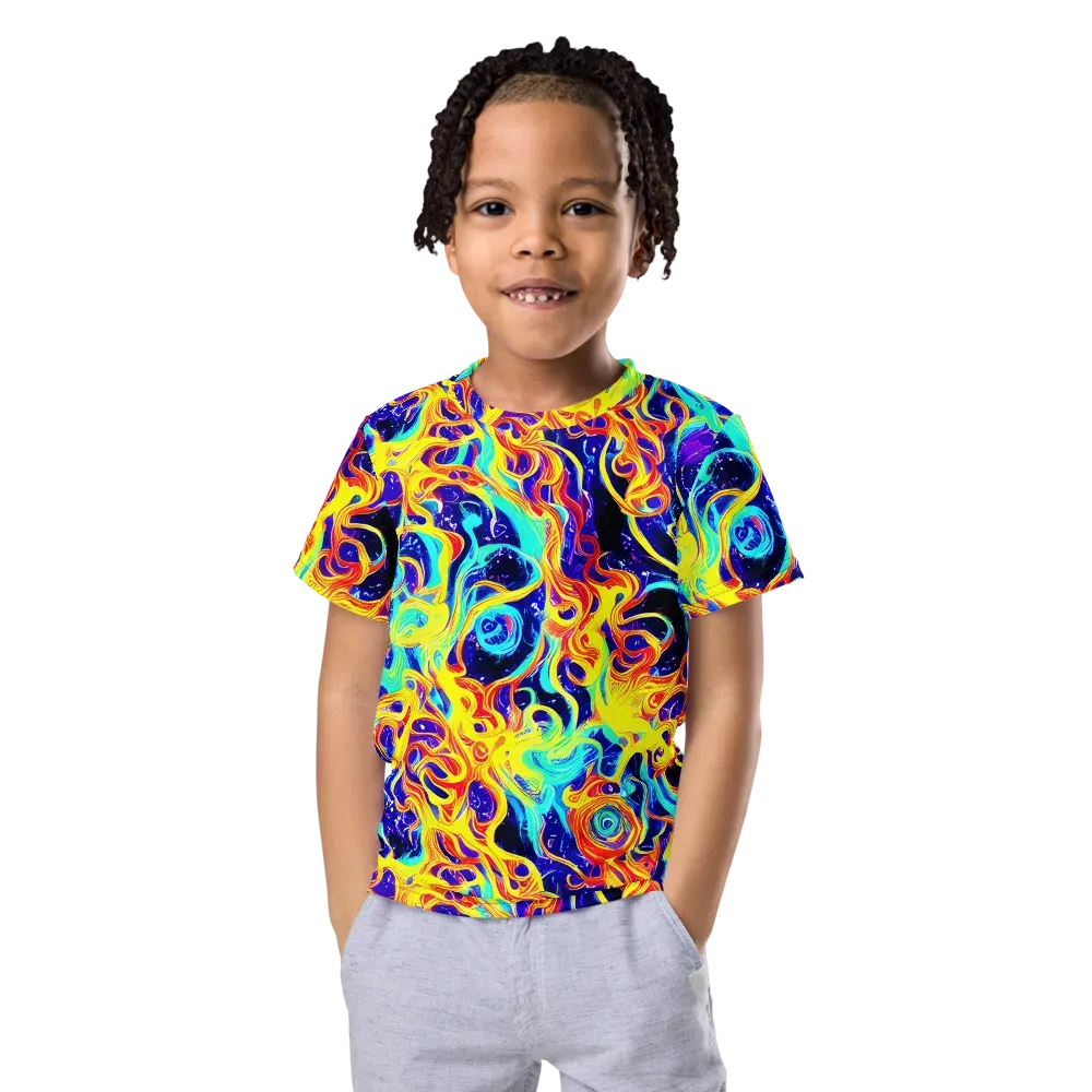 Supernova Spill on Kids Crew Neck T-Shirt — Front