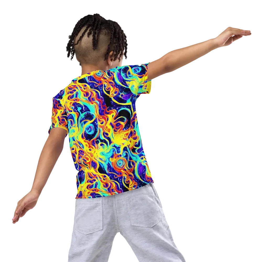Supernova Spill on Kids Crew Neck T-Shirt — Back