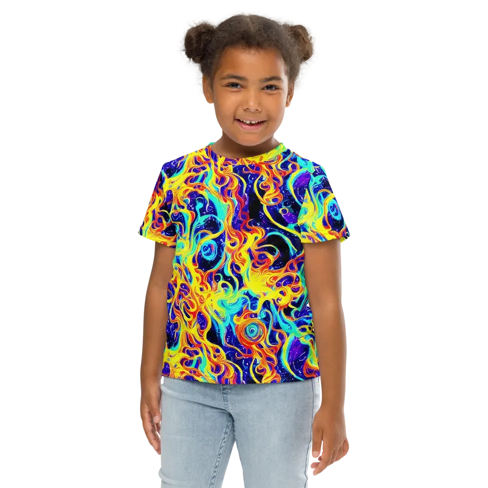 Supernova Spill on Kids Crew Neck T-Shirt — Front
