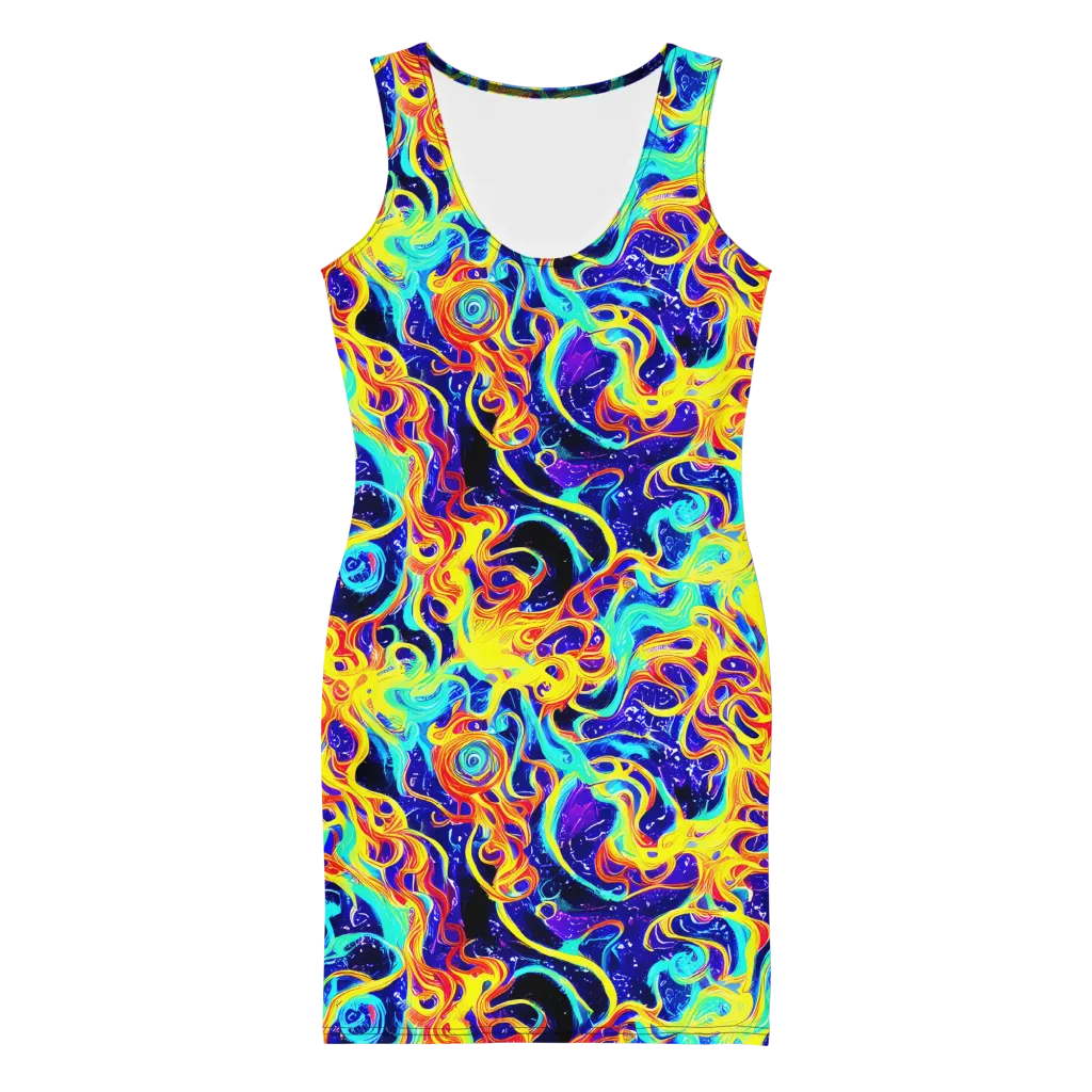 Supernova Spill on Bodycon Dress — Front