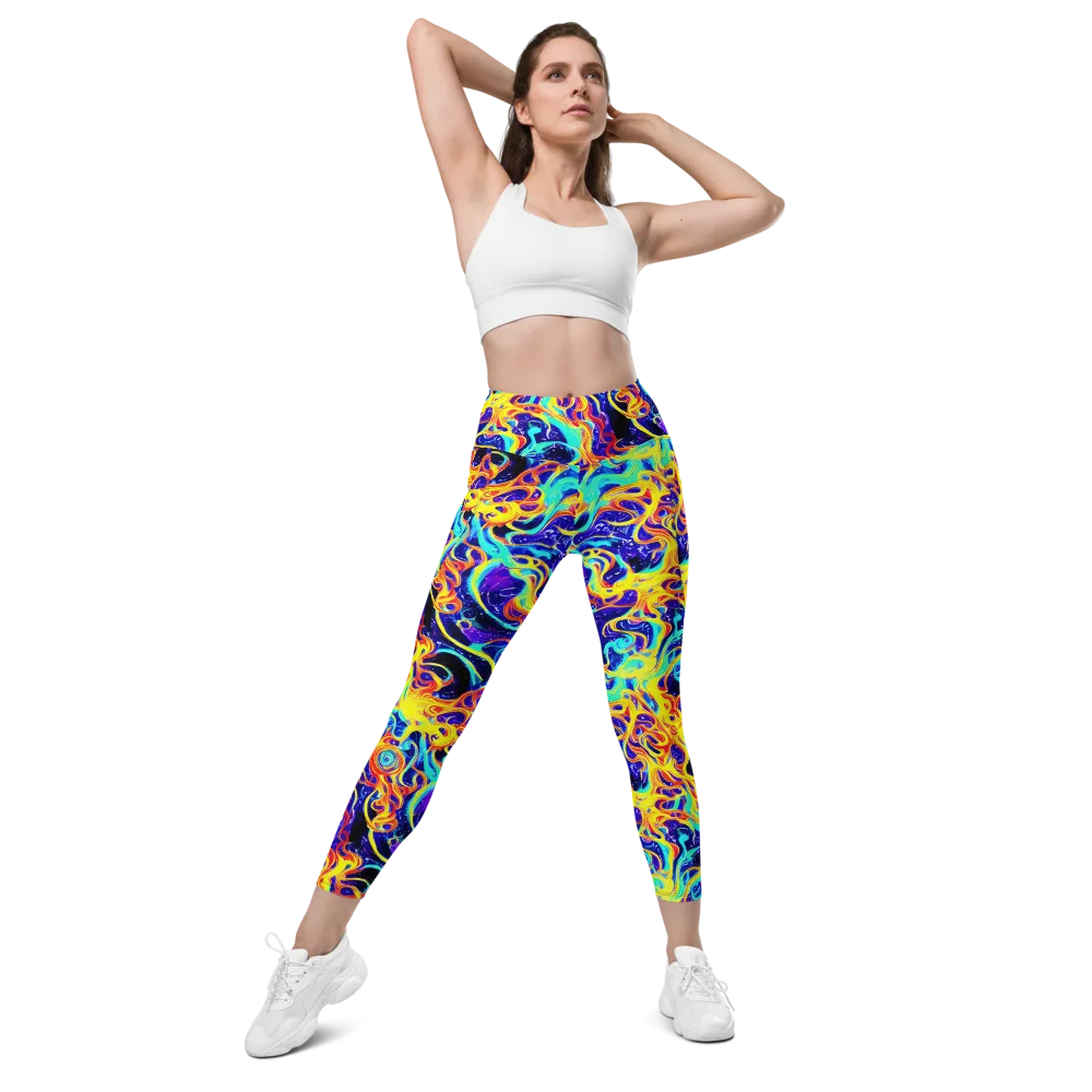 Supernova Spill on Leggings with Pockets — Front