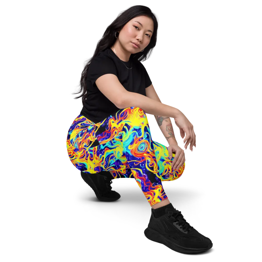 Supernova Spill on Leggings with Pockets — Right Front