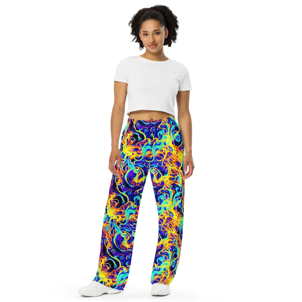 Supernova Spill on Wide-Leg Pants — Front