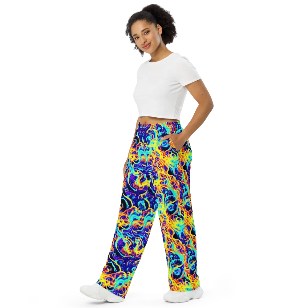 Supernova Spill on Wide-Leg Pants — Left Front