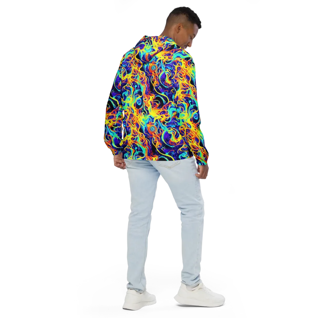 Supernova Spill on Men's Windbreaker — Back