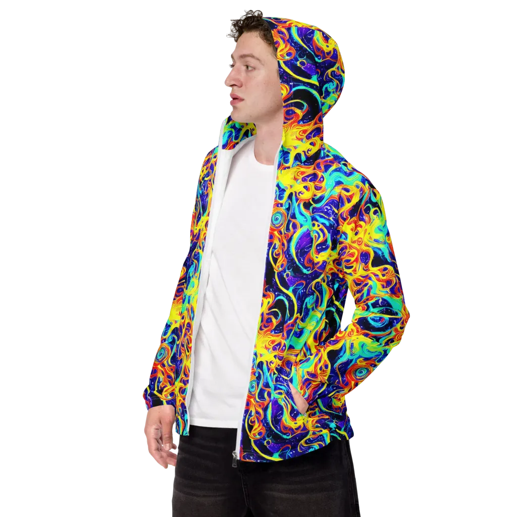 Supernova Spill on Men's Windbreaker — Left Front