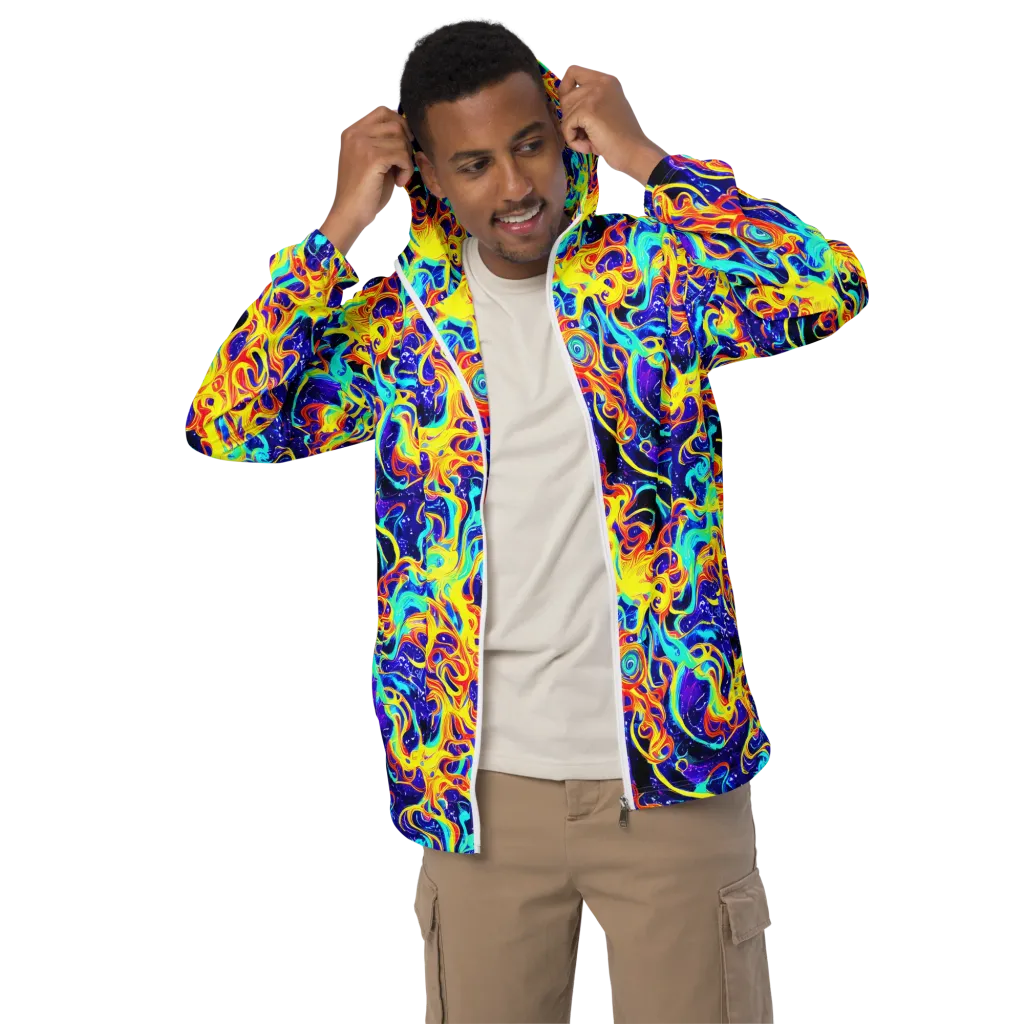 Supernova Spill on Men's Windbreaker — Front