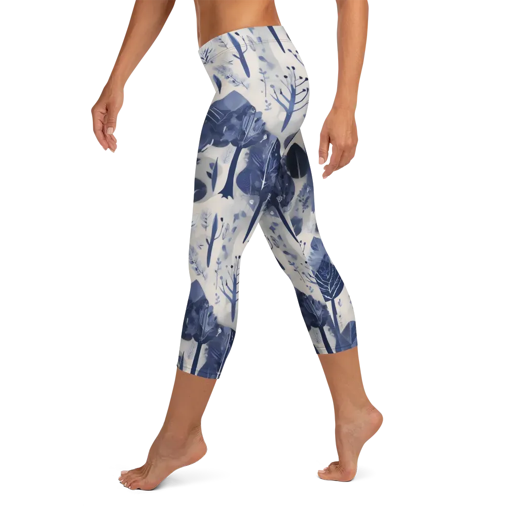 Indigo Canopy on Capri Leggings — Left