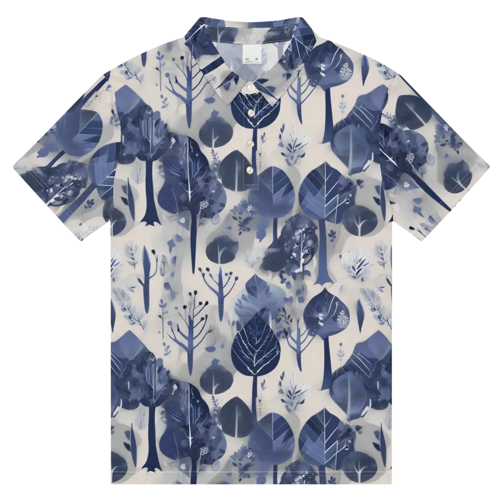 Indigo Canopy on Men's Slim Fit Polo Shirt — Front