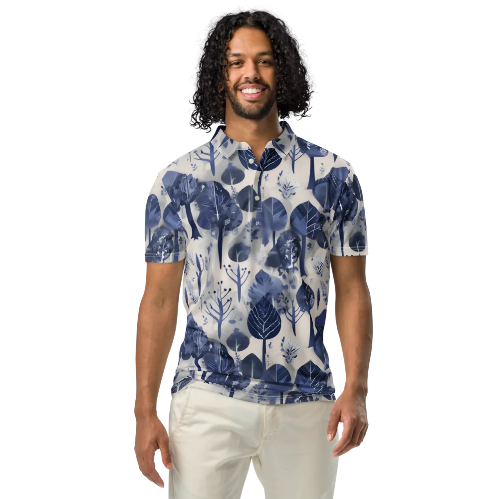 Indigo Canopy on Men's Slim Fit Polo Shirt — Front
