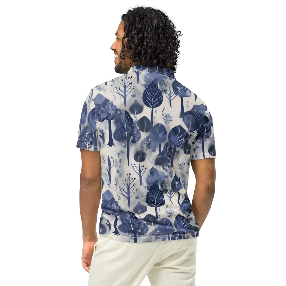Indigo Canopy on Men's Slim Fit Polo Shirt — Back