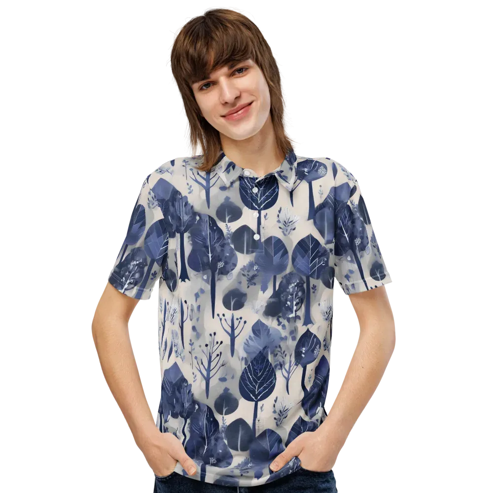 Indigo Canopy on Men's Slim Fit Polo Shirt — Front