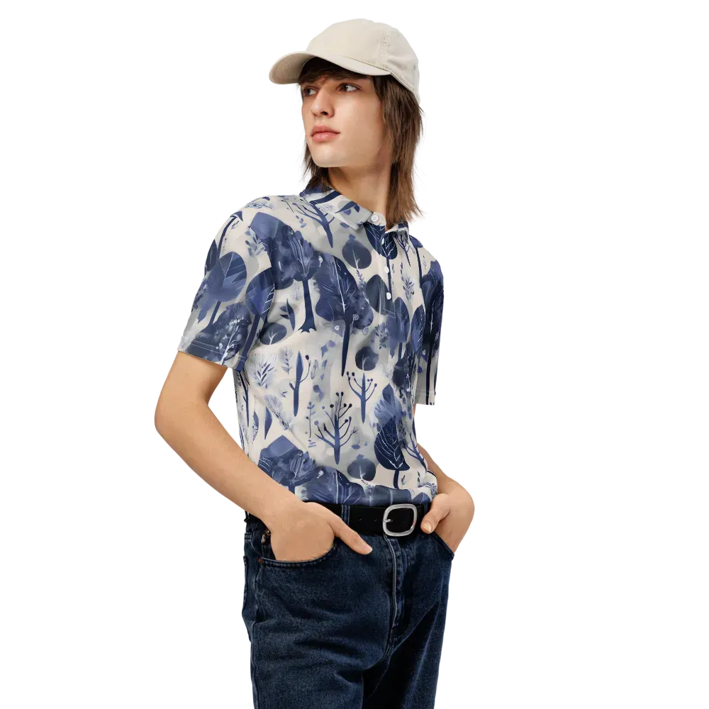 Indigo Canopy on Men's Slim Fit Polo Shirt — Right Front