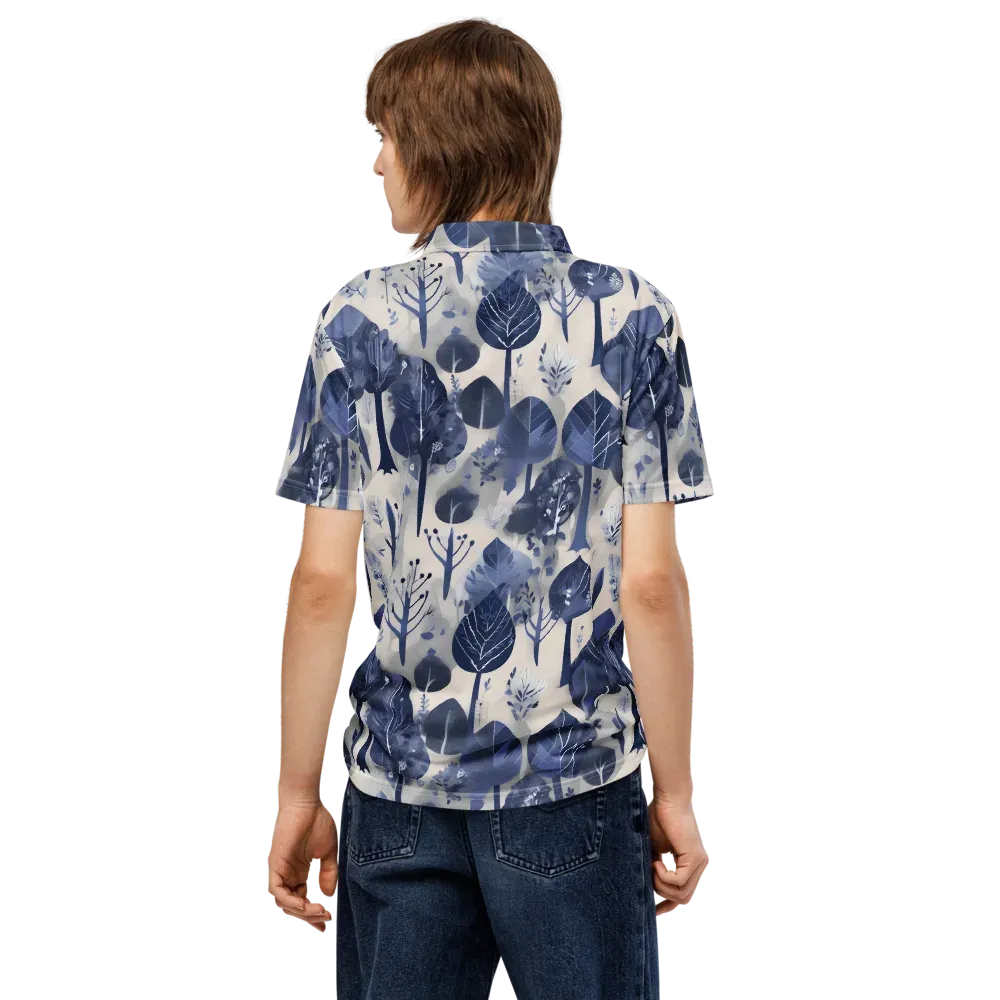 Indigo Canopy on Men's Slim Fit Polo Shirt — Back