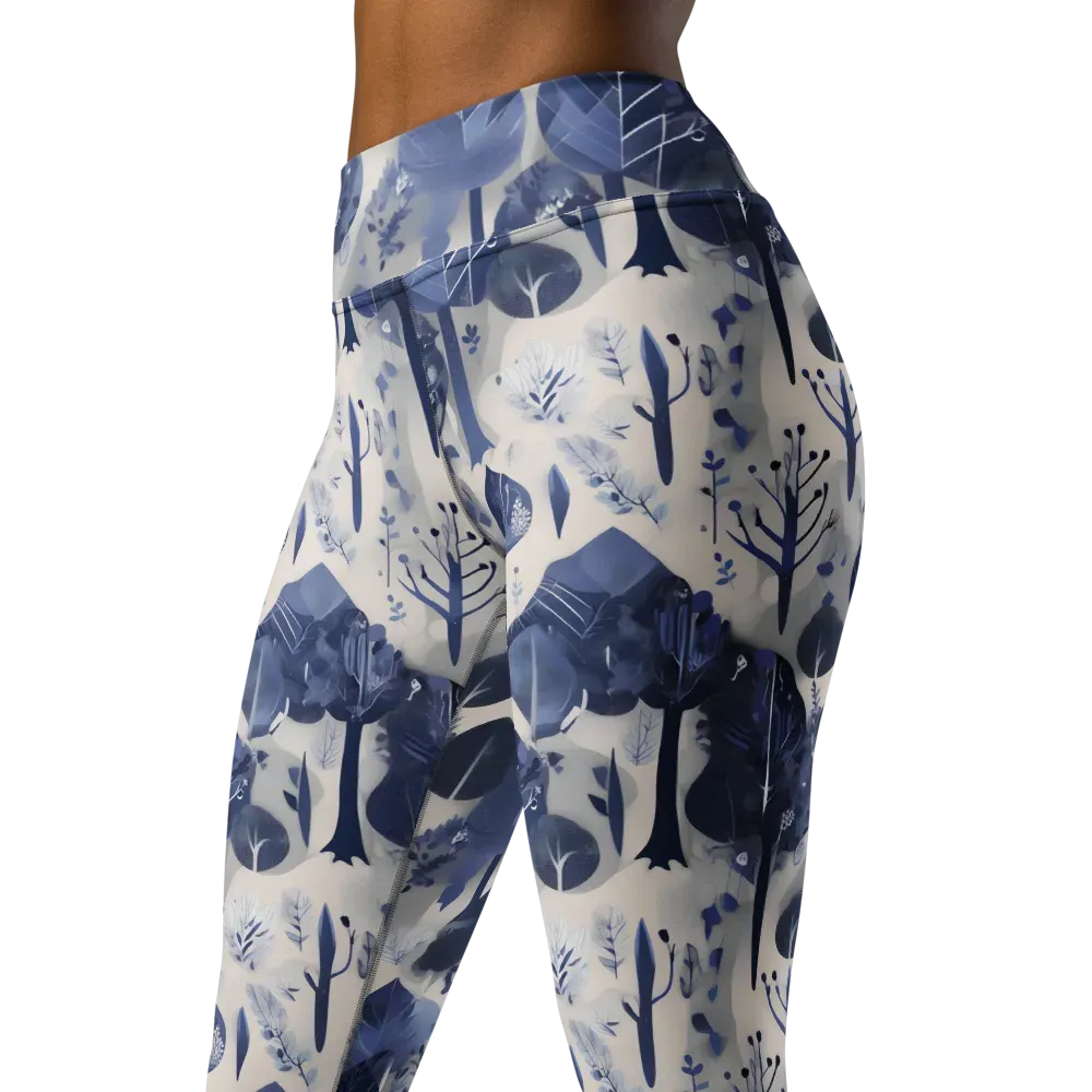 Indigo Canopy on Yoga Leggings — Left Front