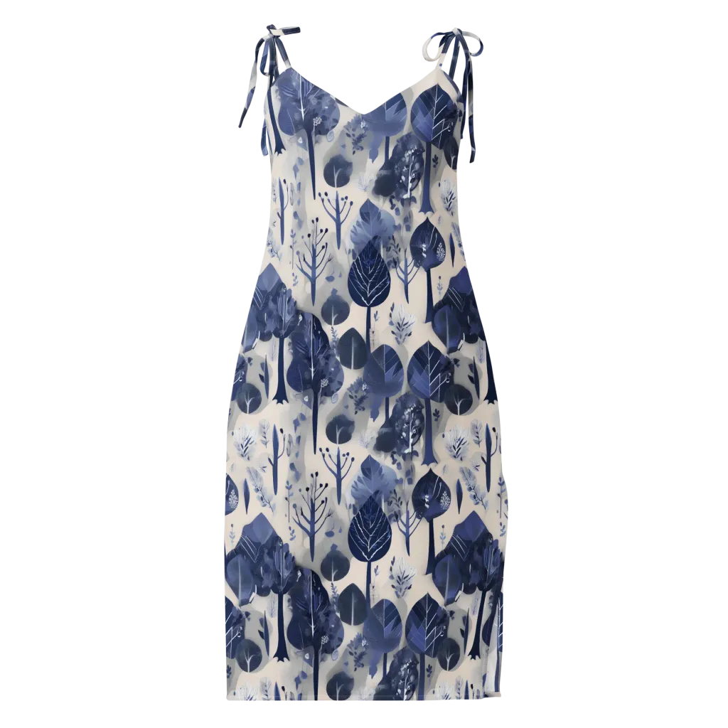 Indigo Canopy on Slip Dress — Front