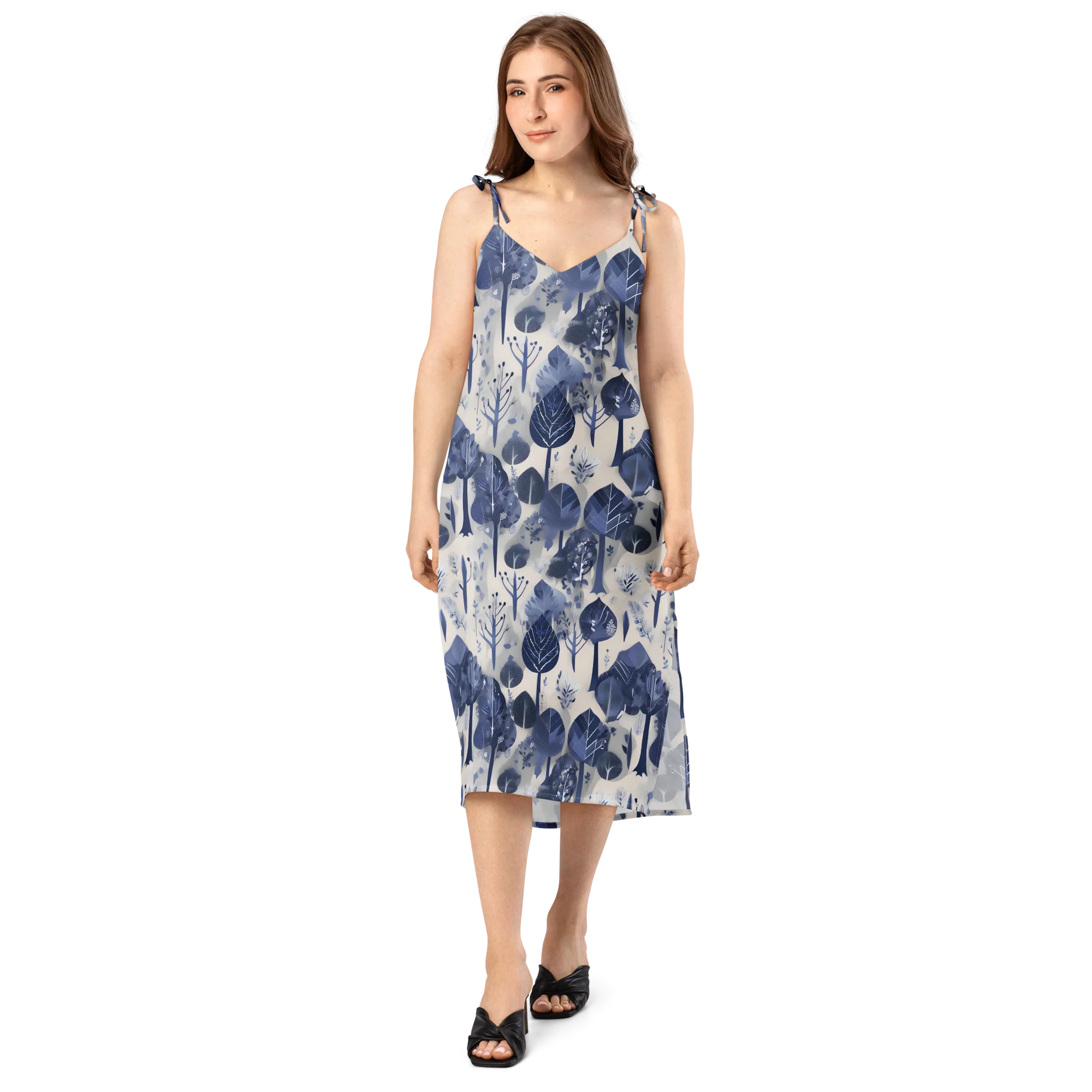 Indigo Canopy on Slip Dress — Front
