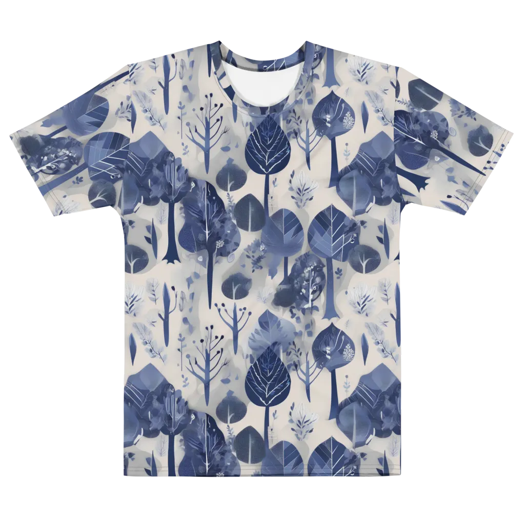 Indigo Canopy on Men's Cotton Crew Neck T-Shirt — Front