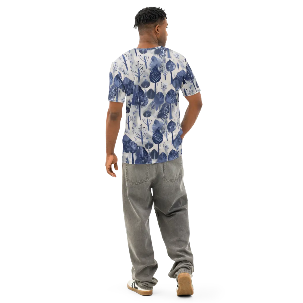 Indigo Canopy on Men's Cotton Crew Neck T-Shirt — Back