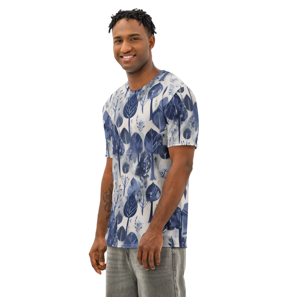 Indigo Canopy on Men's Cotton Crew Neck T-Shirt — Left Front